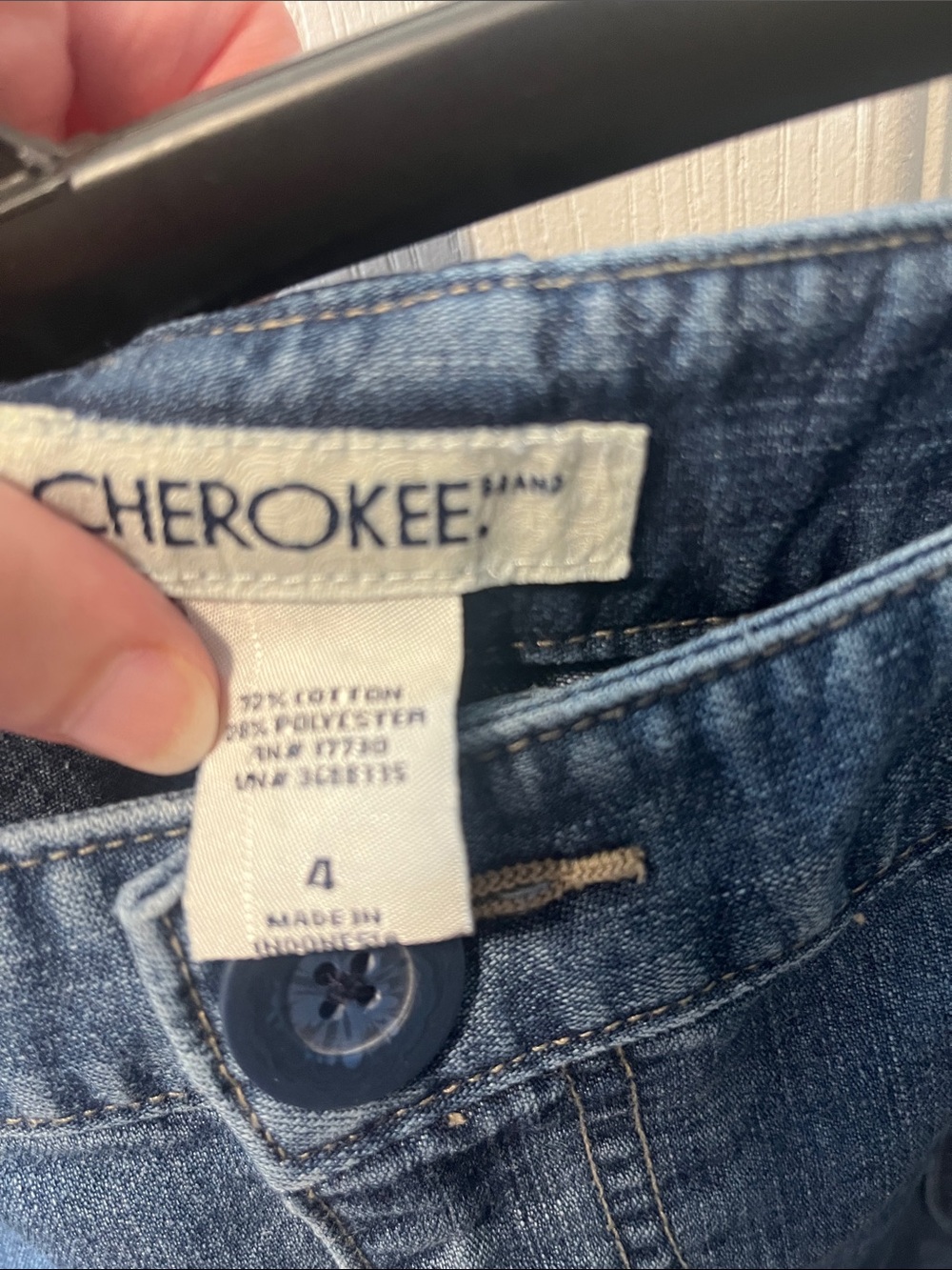Cherokee Blue Denim A-Line Skirt with Pocket Buttons - Picture 7 of 7